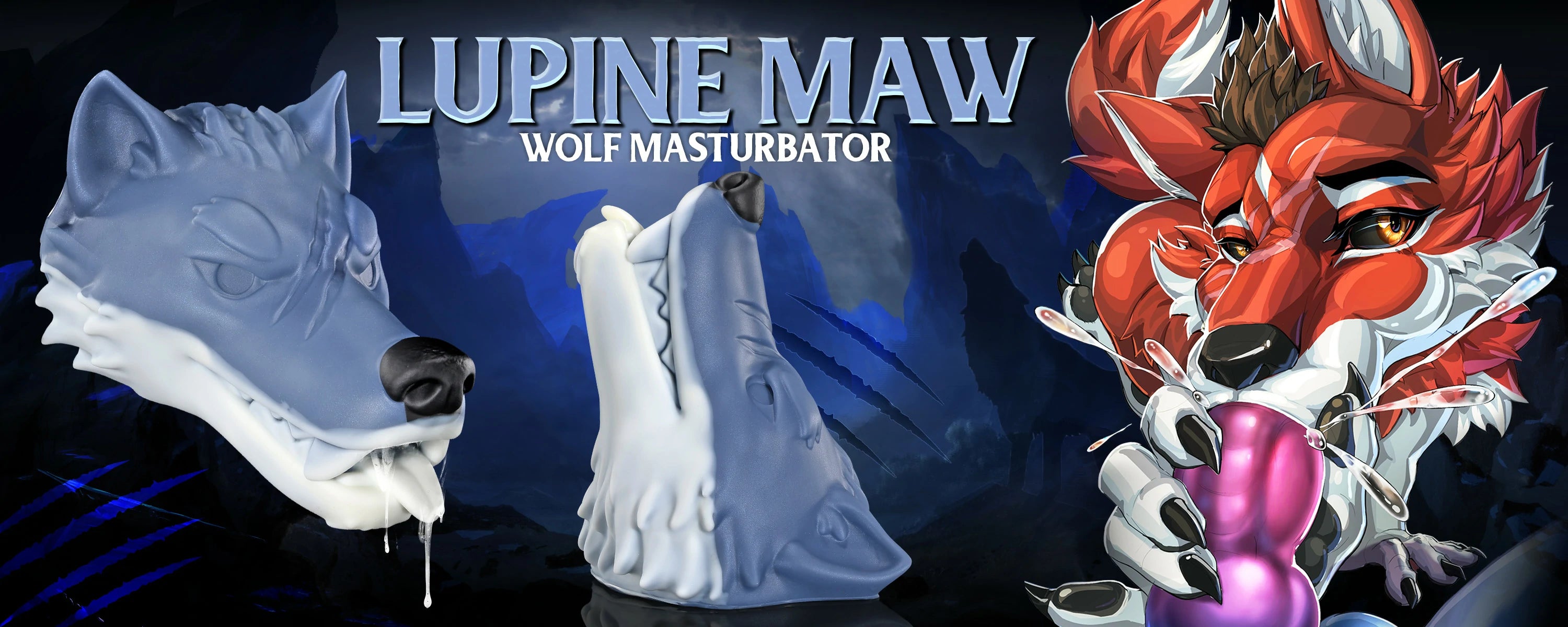 Swisok Lupine Maw wolf masturbator – realistic wolf head masturbator for pup play. I love sliding deep into the warm, tight mouth, feeling the soft teasing tongue and textured throat grip me as I lose myself in intense gay puppy play sessions.