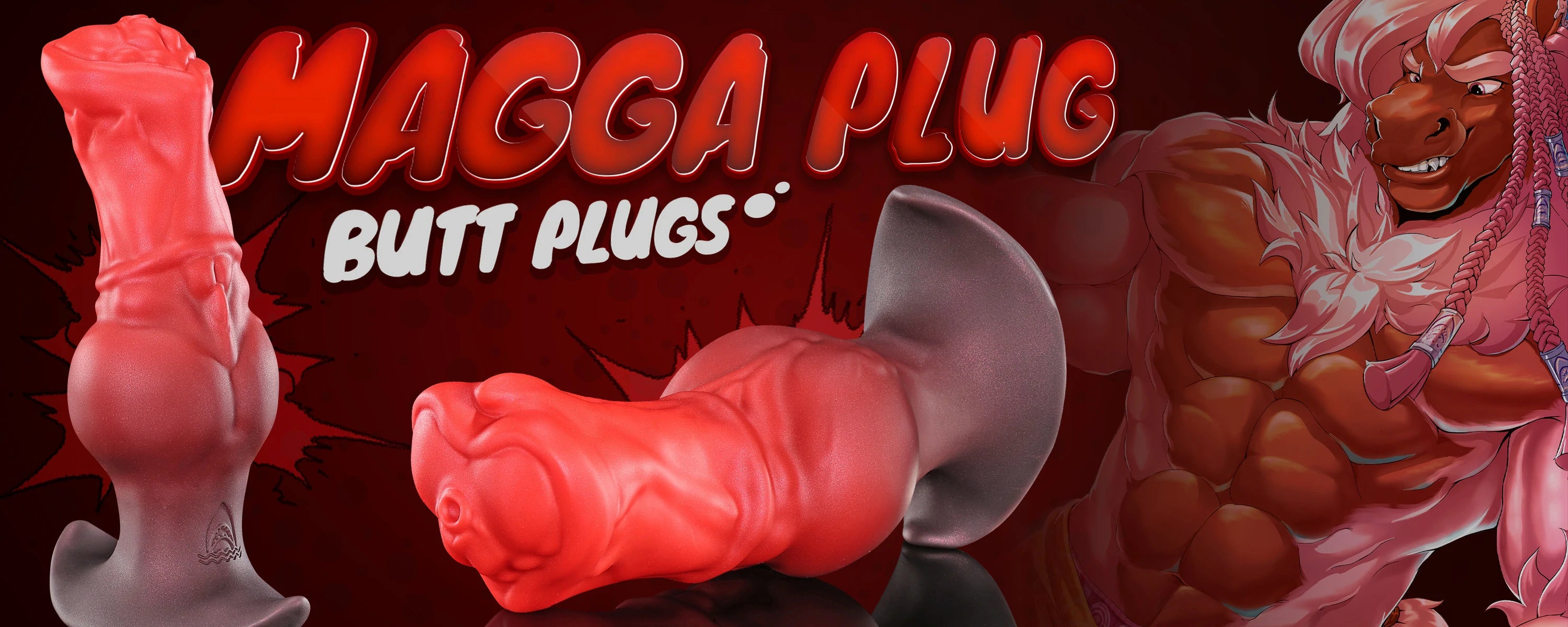 Excitedly holding the new Swisok Magga Plug, feeling its thick knot and smooth curves, so ready for some deep pleasure in my pup play session