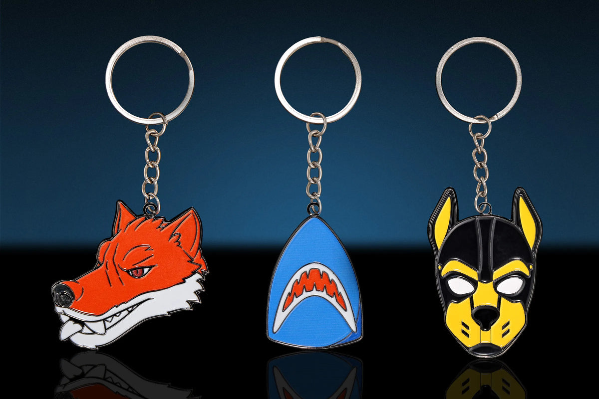 Swisok Pup and Furry keychain set featuring three character keychains