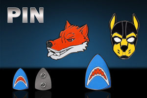 Swisok Pup and Furry badge set featuring three character badges