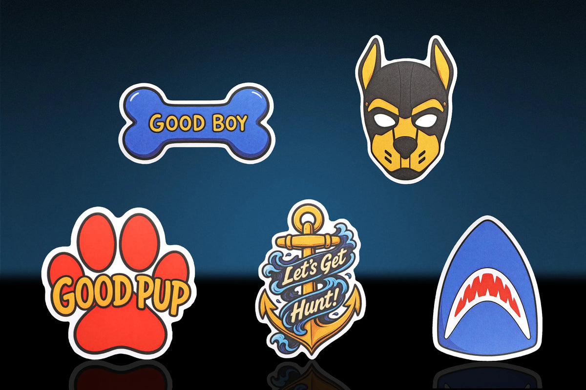 Swisok Pup and Furry sticker pack featuring six character and identity-inspired designs