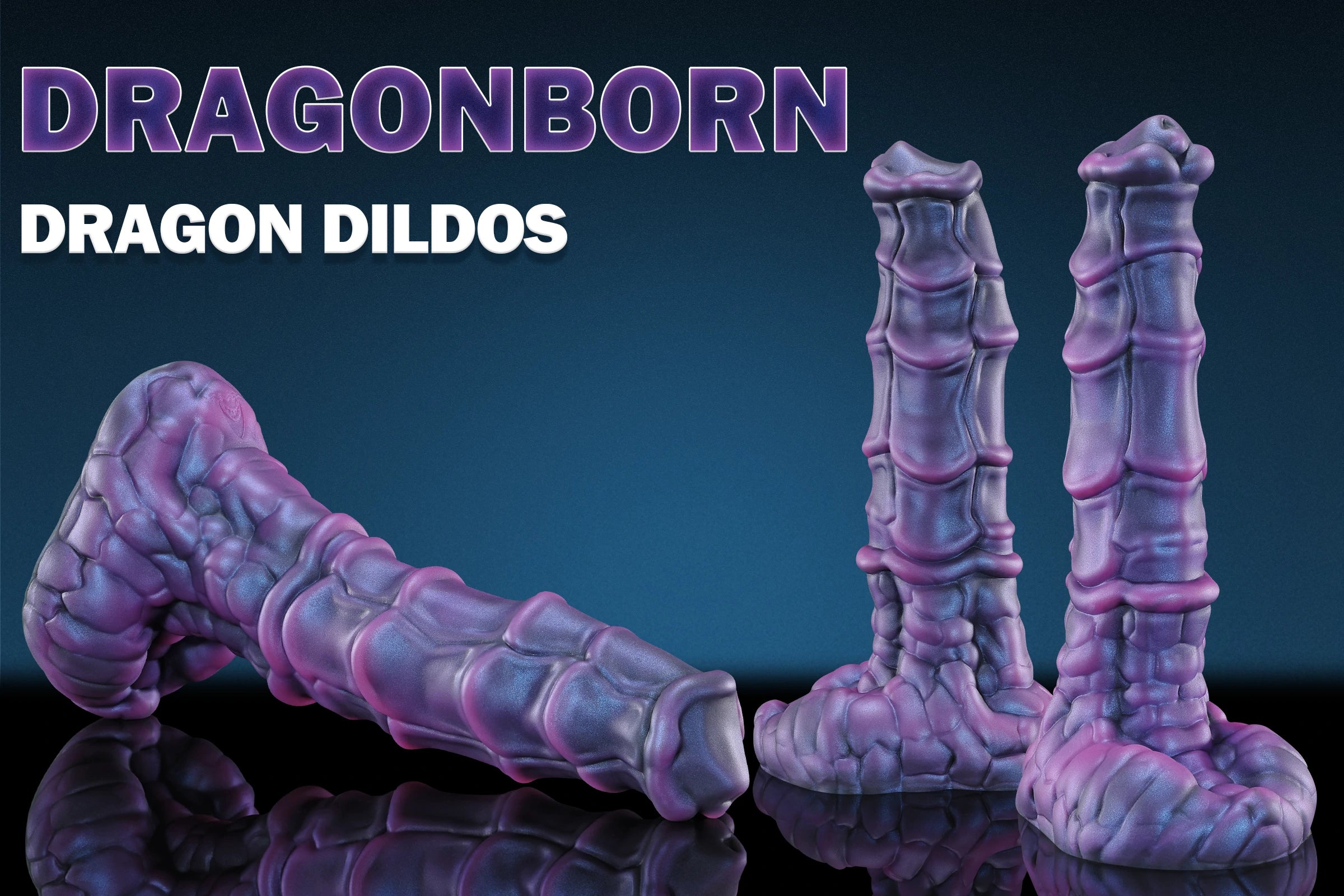 Front view of the Dragonborn fantasy dildo with segmented dragon armor details
