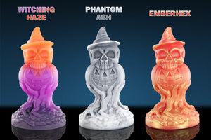 Swisok Hexwick Halloween butt plugs in Witching Haze, Phantom Ash and Emberhex.