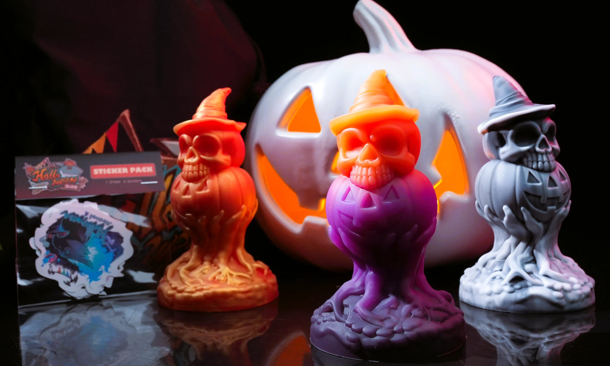 Swisok Hexwick fantasy anal toy displayed in a Halloween setting.
