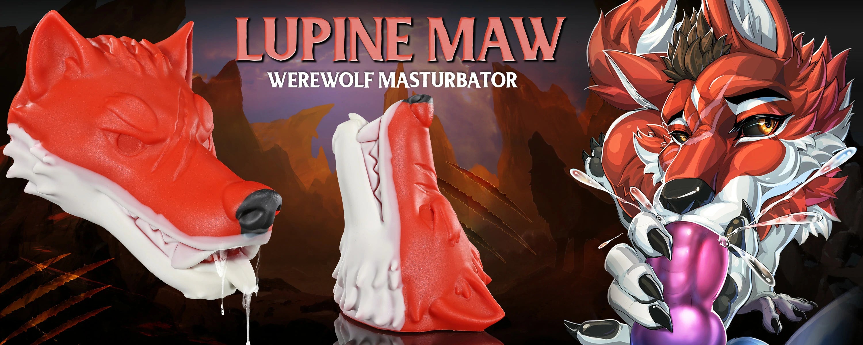 Swisok Lupine Maw wolf masturbator – realistic wolf head masturbator for pup play. I love sliding deep into the warm, tight mouth, feeling the soft teasing tongue and textured throat grip me as I lose myself in intense gay puppy play sessions.