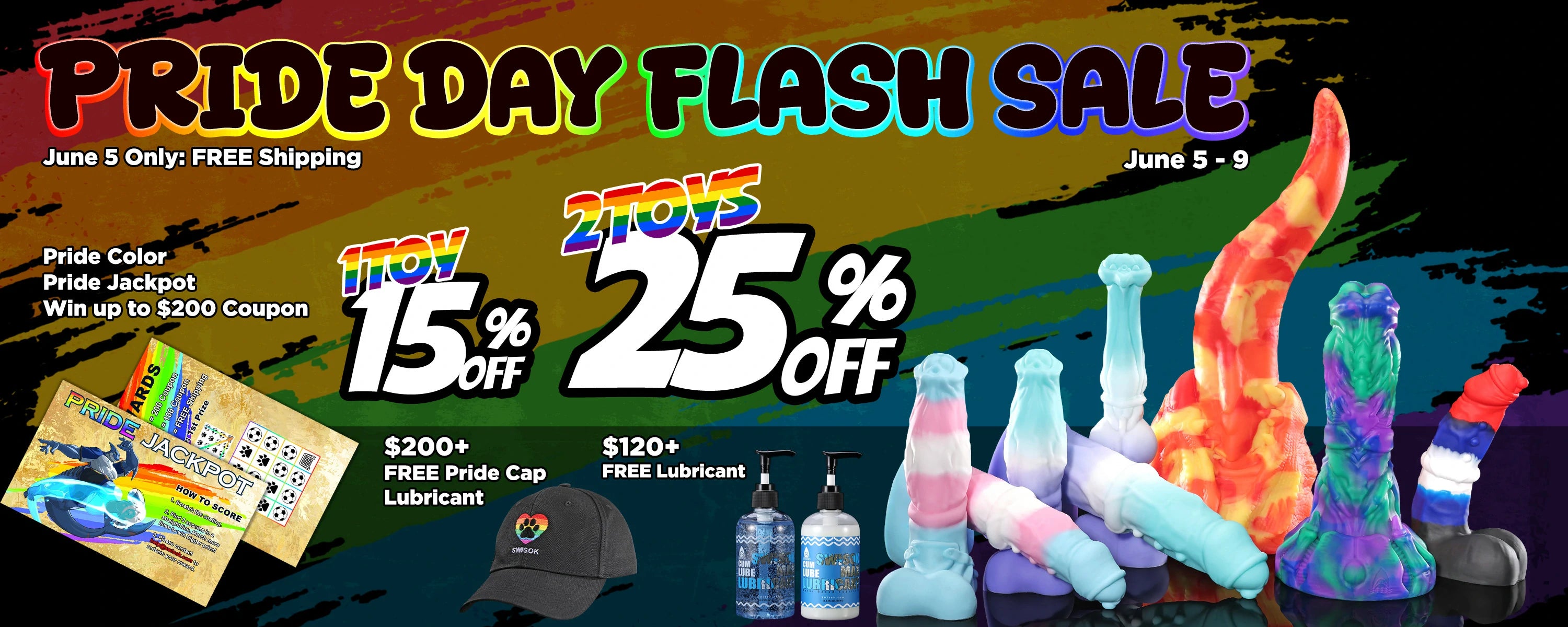 Feeling so excited about the new Swisok Pride Month Colors, these beautiful fantasy dildos make me want to celebrate and play right away