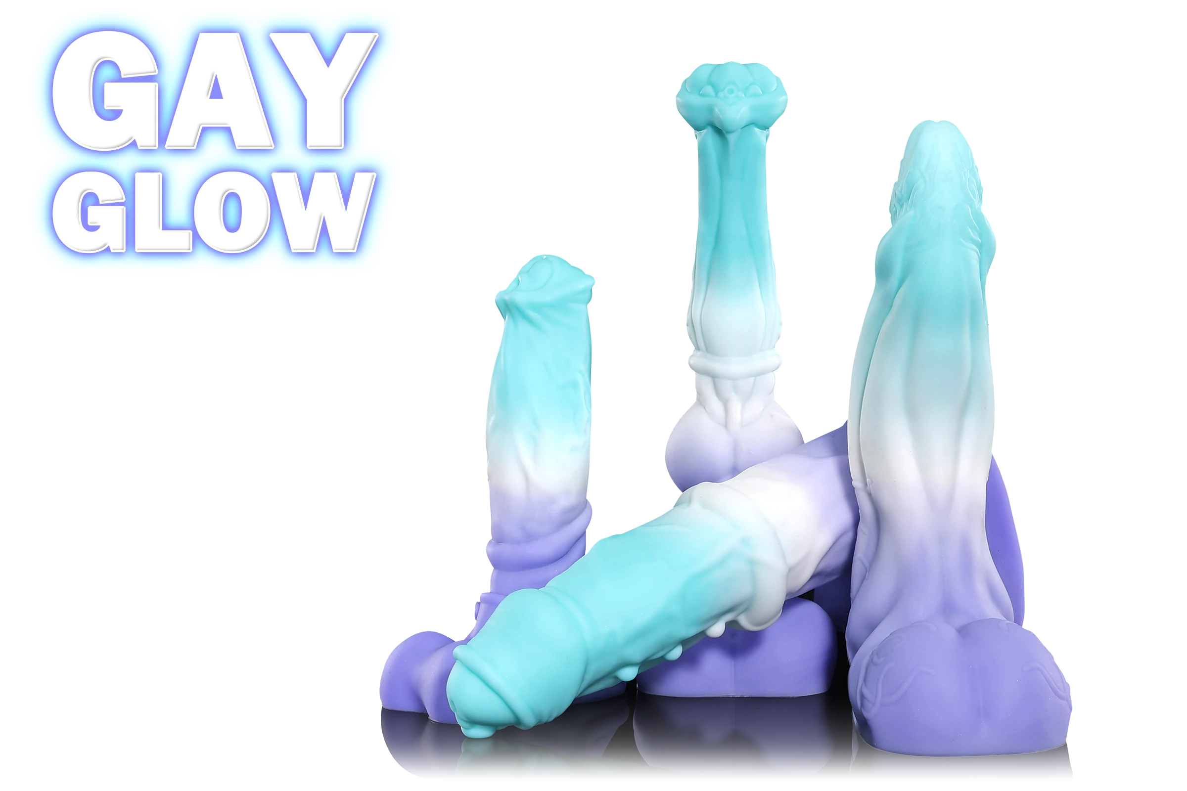 Applying lube all over this colorful Pride knot dildo from Swisok, watching it become so wet and shiny, getting me really turned on