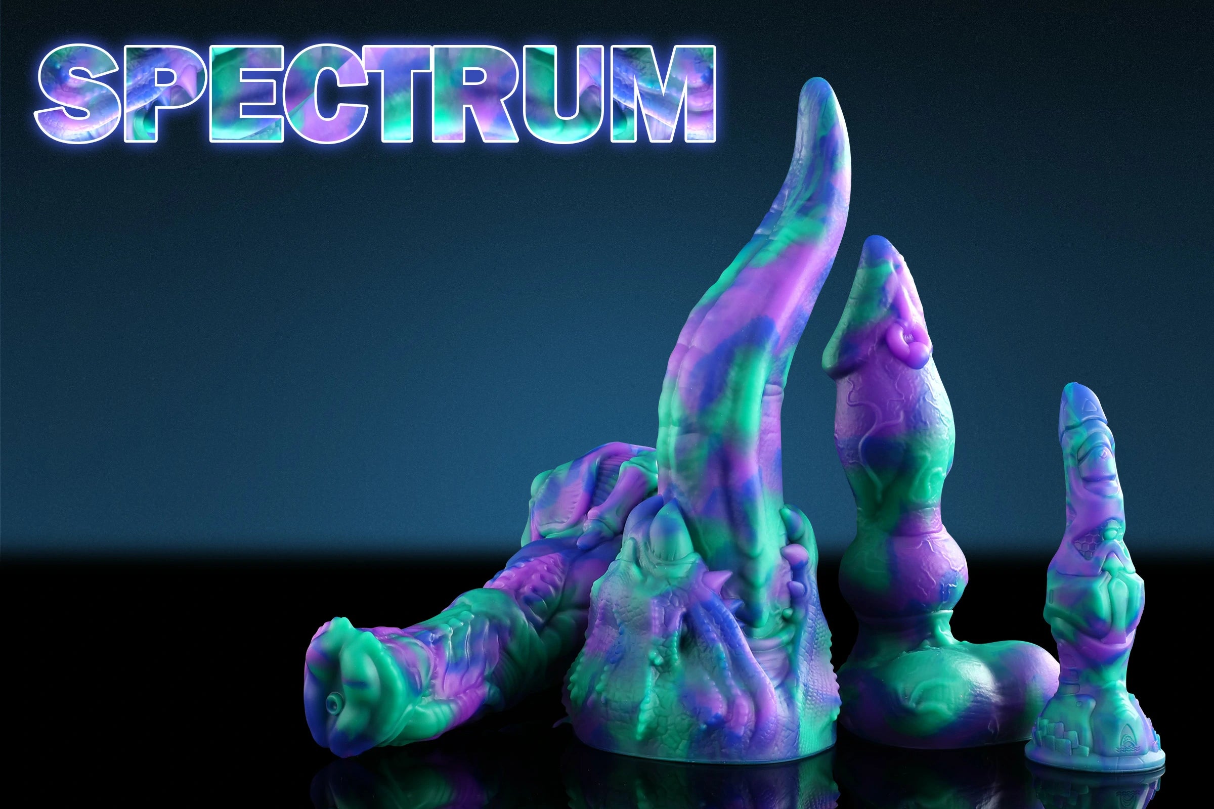 I love slowly touching the thick knot of this Swisok Pride fantasy dildo, the colorful texture feels so smooth and tempting under my fingers
