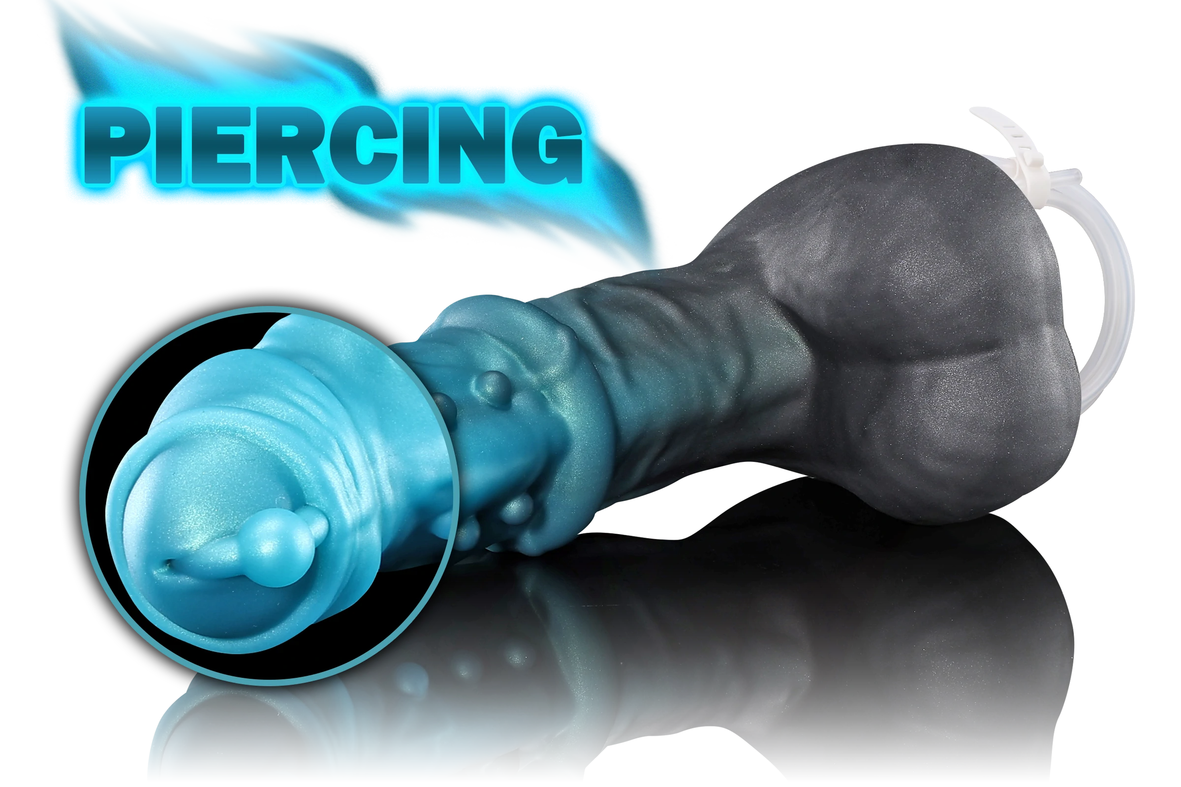 Swisok Prince ejaculating fantasy dildo – monster knot toy for furry pup play, I experience the explosive release filling me completely, glowing cyan pulses sending shivers through subspace