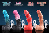 Swisok Prince monster ejaculating dildo – fantasy fantasy sex toy with luminous cyan knot, I feel the piercing tip tease then erupt in powerful spurts, overwhelming fullness claims my body in mythical pup play