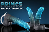 Swisok Prince ejaculating knot dildo – fantasy sex toy for pup play, I surrender to the massive cyan knot locking in as hot ejaculation floods me, tail-thrashing bliss in handler-guided furry sessions