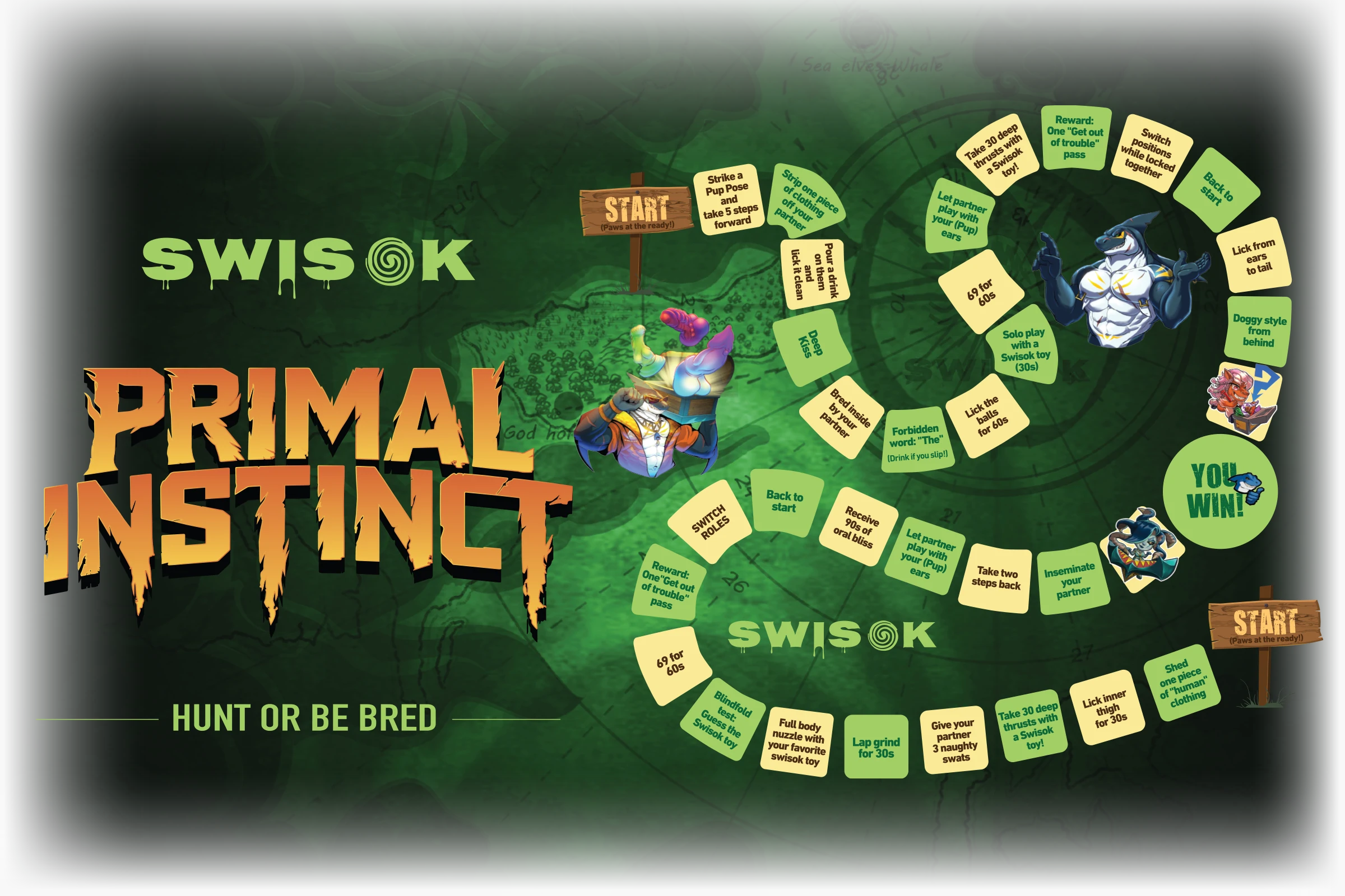 Swisok St. Patrick's Day for pup & furry lovers – 15% off fantasy dildos and knot dildos, I feel the textured stretch and lucky green heat in handler-guided pup sessions, free gifts & board game unlocked