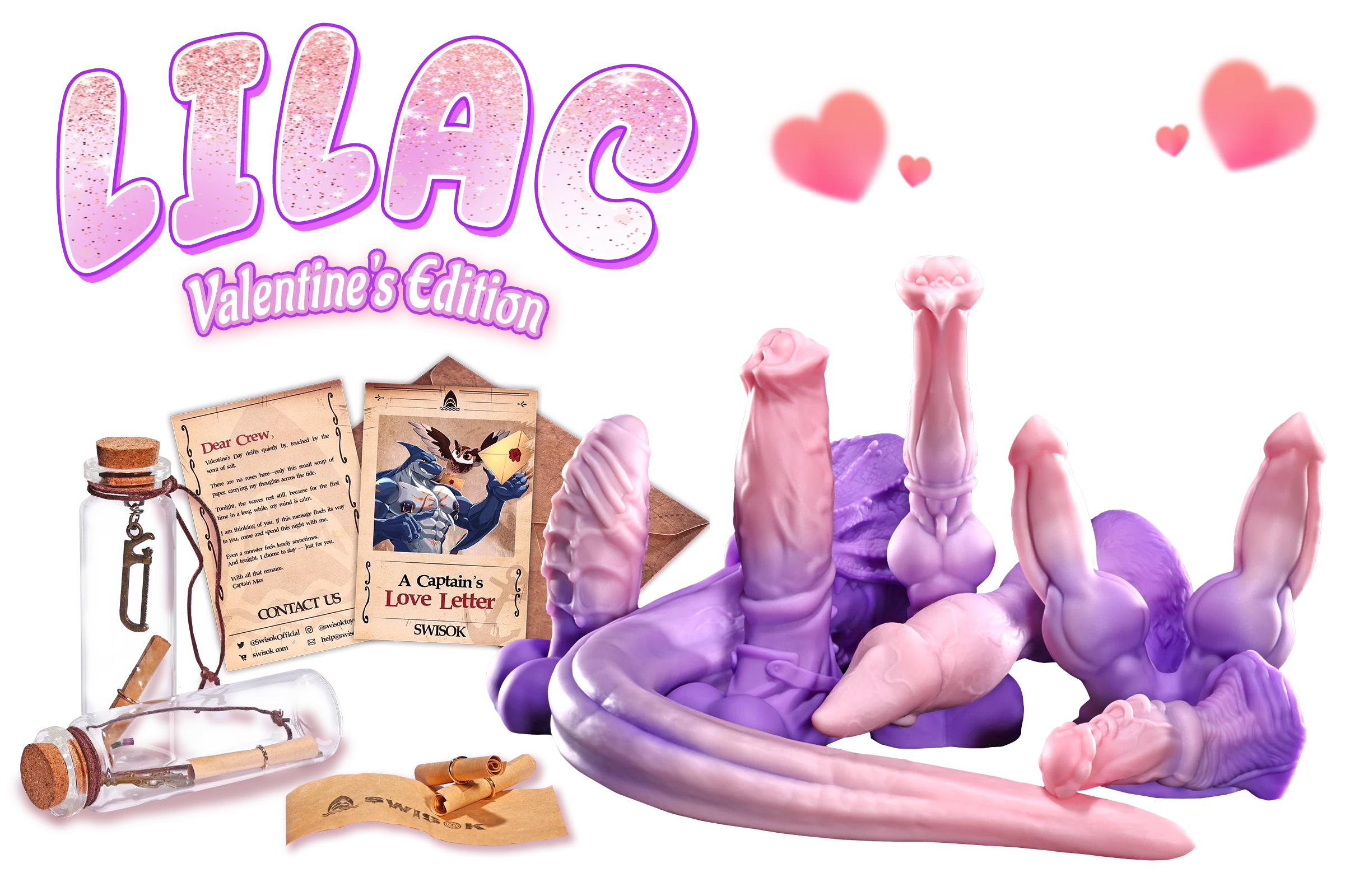 Swisok Valentine's Day Lilac Dream fantasy dildo, purple knot horse monster toy for furry pup play – sensual midnight scenes, tail-wagging excitement, soft luminous alien fantasy texture